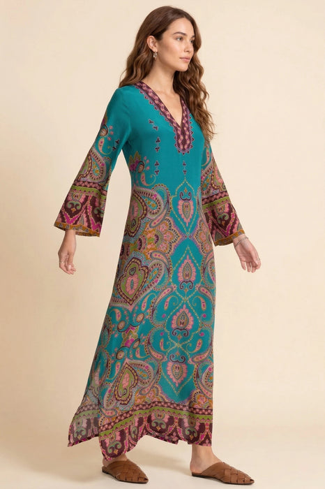 Johnny Was Judith Silk Maxi Dress C32625-8