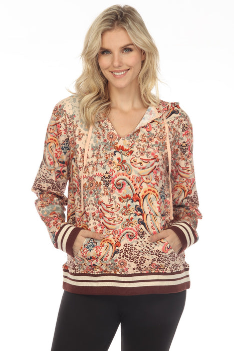 Johnny Was Style T41523 Jungle Paisley Classic Oversized Pullover Hoodie