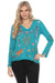 Johnny Was JWLA Style J12824 Adela Slit Sleeve Embroidered Tee