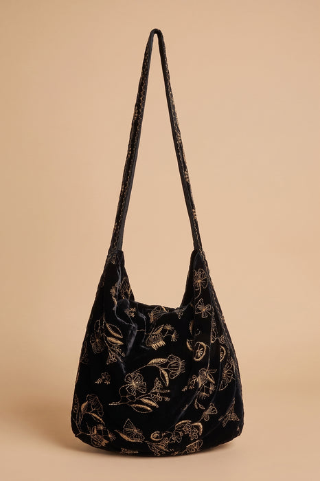 Johnny Was JWLA Arles Schiffli Velvet Wide Strap Tote Bag J06225-9