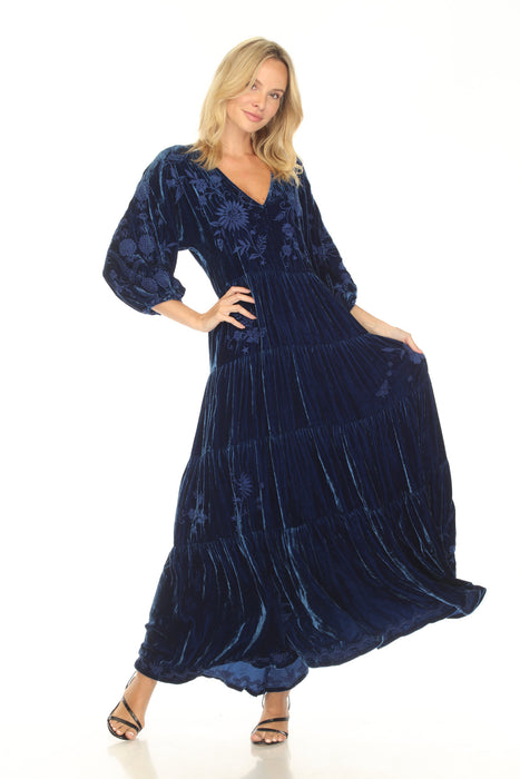 Johnny Was JWLA Torine Velvet Dolman Tiered Dress J33724-9 *