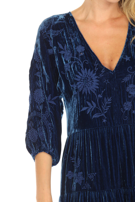 Johnny Was JWLA Torine Velvet Dolman Tiered Dress J33724-9 *