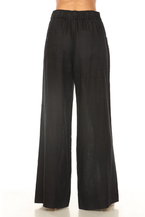 Johnny Was JWLA Catia Wide Leg Linen Pleat Pant J62025-1