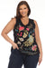Johnny Was JWLA Style J14924 Black Celina Raw Edge V-Neck Tank Top