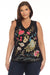 Johnny Was JWLA Style J14924 Black Celina Raw Edge V-Neck Tank Top