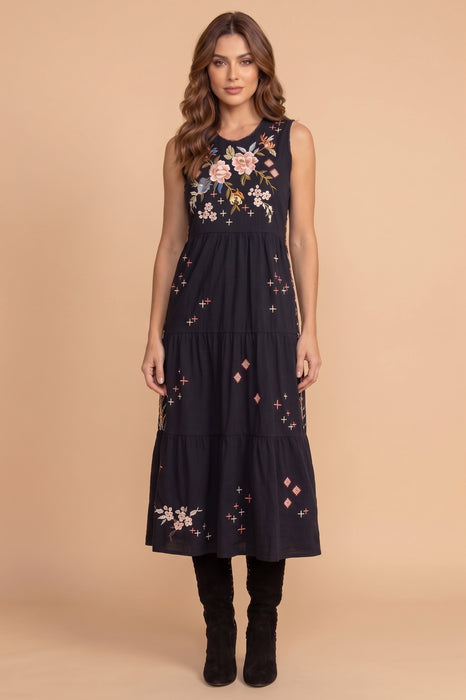 Johnny Was JWLA Black Ceretti Tiered Maxi Tank Dress J37723-4