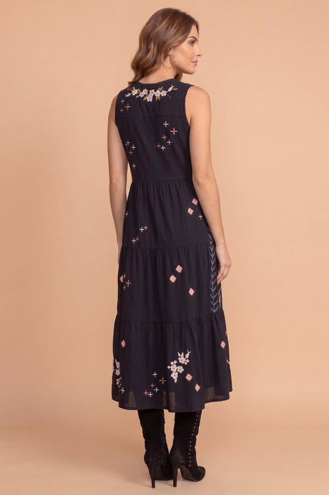 Johnny Was JWLA Black Ceretti Tiered Maxi Tank Dress J37723-4