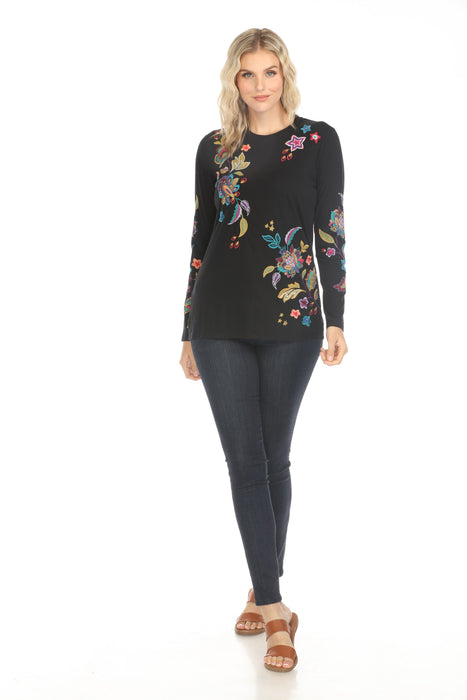 Johnny Was JWLA Ethal Raw Seam Crew Neck Tee J10124