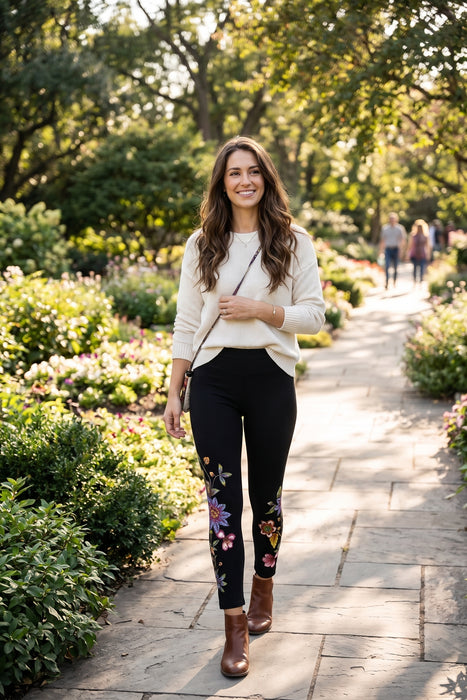 Johnny Was JWLA Black Floral Aivy Legging J67226-3