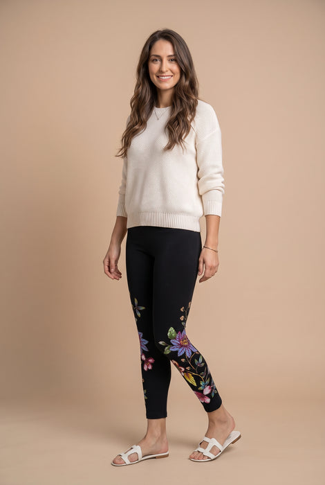 Johnny Was JWLA Black Floral Aivy Legging J67226-3