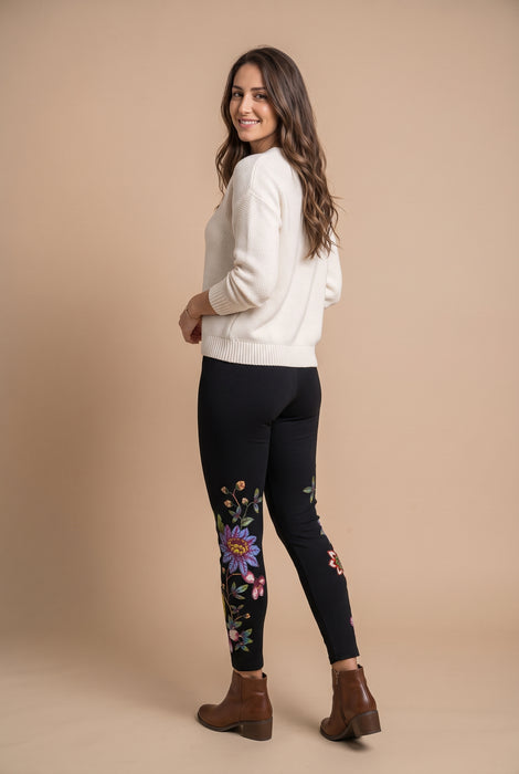 Johnny Was JWLA Black Floral Aivy Legging J67226-3