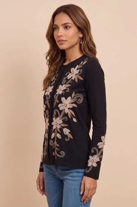 Johnny Was JWLA Long Sleeve Raw Seam Crew Neck Tee J16625-9