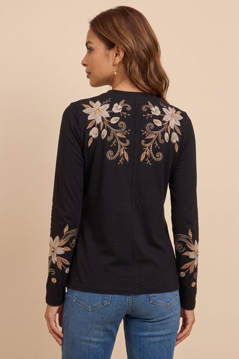 Johnny Was JWLA Long Sleeve Raw Seam Crew Neck Tee J16625-9