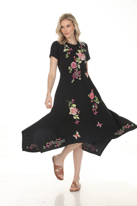 Johnny Was JWLA Black Maddy Handkerchief Hem Knit Dress J31326-1