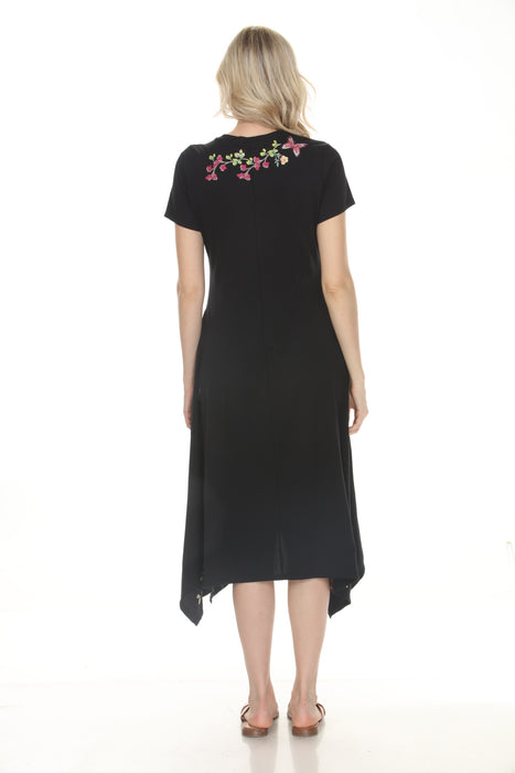 Johnny Was JWLA Black Maddy Handkerchief Hem Knit Dress J31326-1
