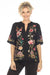Johnny Was JWLA Style J15823 Black Maisie Embroidered Easy V-Neck Top Boho Chic