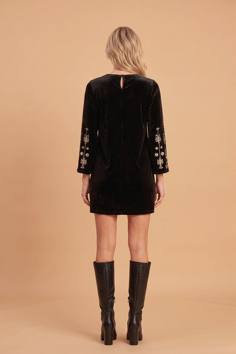 Johnny Was JWLA Black Marik Bounce Velour Kimono Sleeve Dress J30325-O