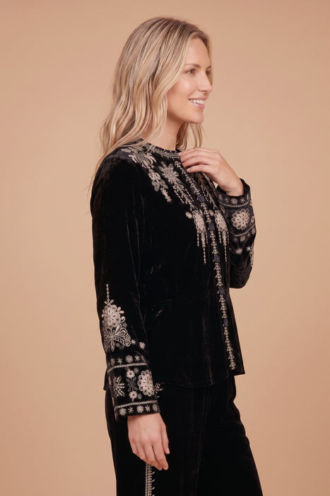 Johnny Was JWLA Marik Embroidered Velvet Peplum Jacket J44325-O