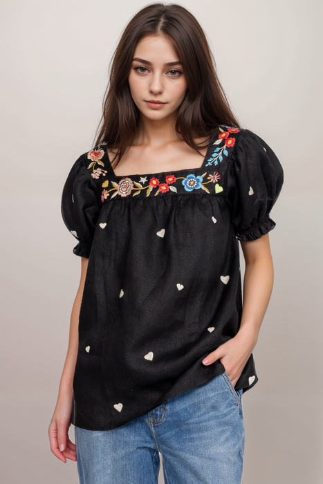 Johnny Was JWLA Maris Square Neck Park Blouse J17523