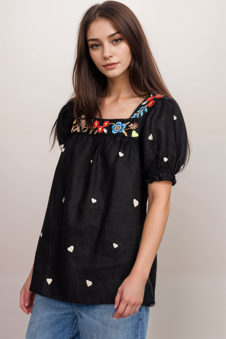 Johnny Was JWLA Maris Square Neck Park Blouse J17523