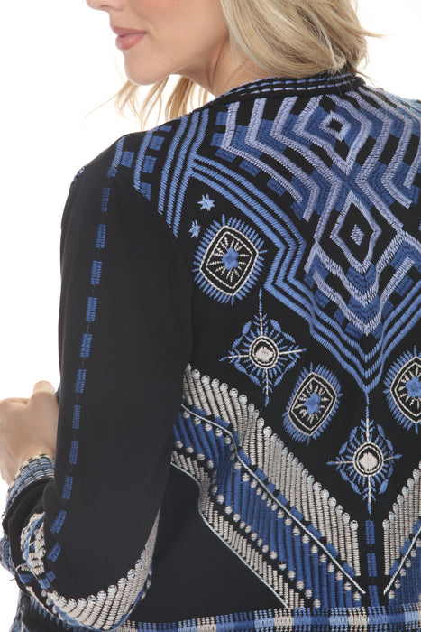 Johnny Was JWLA Black Oliver French Terry Mixed Media Jacket R44726-3
