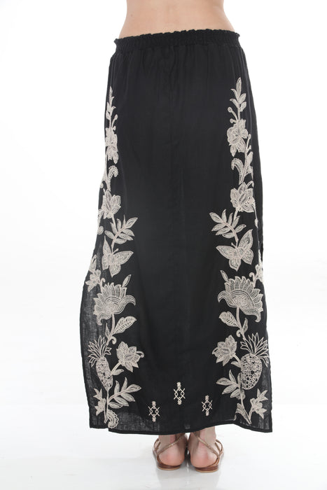 Johnny Was JWLA Orla High Slit Linen Maxi Skirt J72625-4