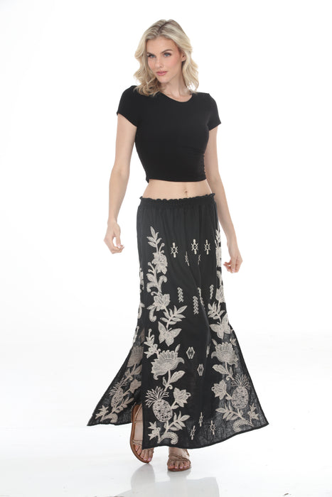 Johnny Was JWLA Orla High Slit Linen Maxi Skirt J72625-4