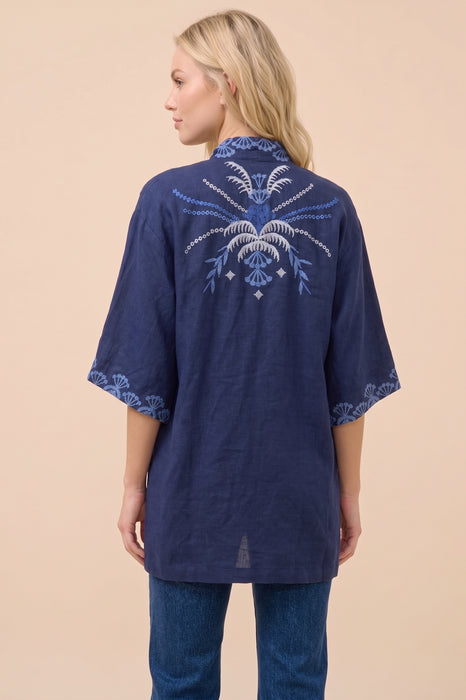 Johnny Was JWLA Lara Linen Embroidered Kimono J44025-9