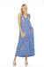 Johnny Was JWLA Style J38123 Blue Stripe Jessi Knit Embroidered V-Neck Maxi Dress Boho Chic