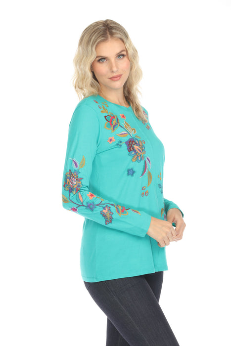 Johnny Was JWLA Ethal Raw Seam Crew Neck Tee J10124