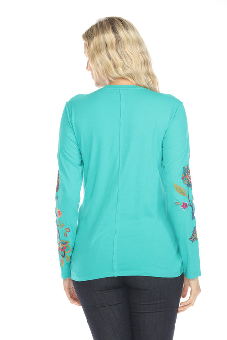 Johnny Was JWLA Ethal Raw Seam Crew Neck Tee J10124