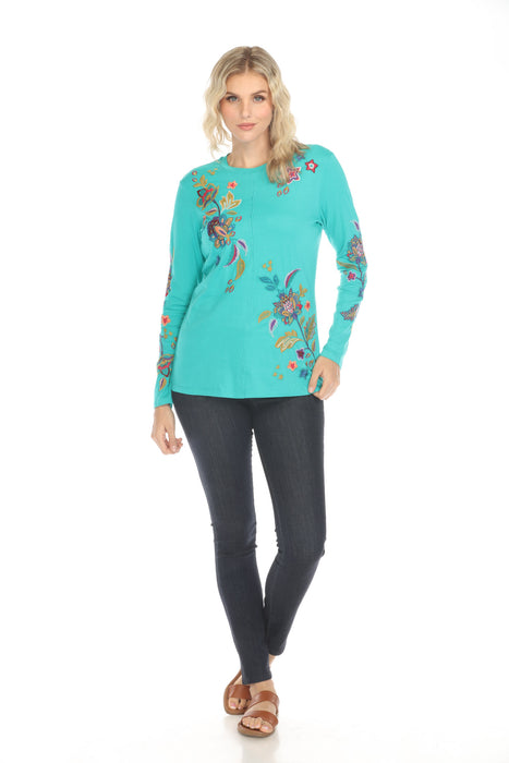 Johnny Was JWLA Ethal Raw Seam Crew Neck Tee J10124