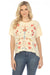 Johnny Was JWLA Style J19423 Brie Clara Raw Detail Embroidered Swing Tee Boho Chic