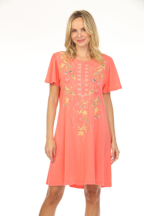 Johnny Was JWLA Calista Flutter Sleeve Henley Dress J36225-3