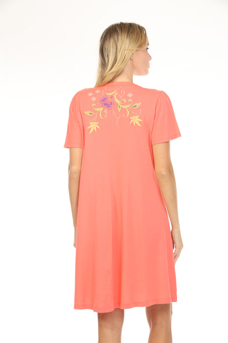 Johnny Was JWLA Calista Flutter Sleeve Henley Dress J36225-3
