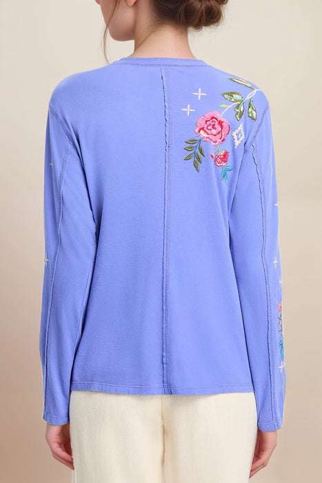 Johnny Was JWLA Catia Raw Seam Henley Top J10825-1 *