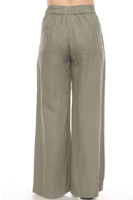 Johnny Was JWLA Catia Wide Leg Linen Pleat Pant J62025-1