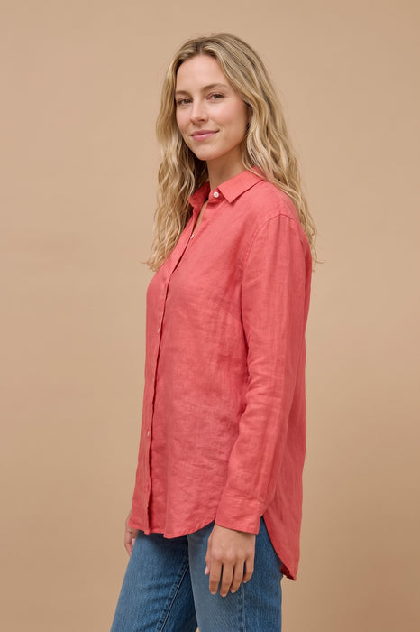 Johnny Was JWLA Cayenne Linen Button Down Long Sleeve Shirt R18526