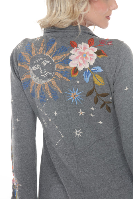 Johnny Was JWLA Grey Celestin French Terry Military Jacket J46622-8