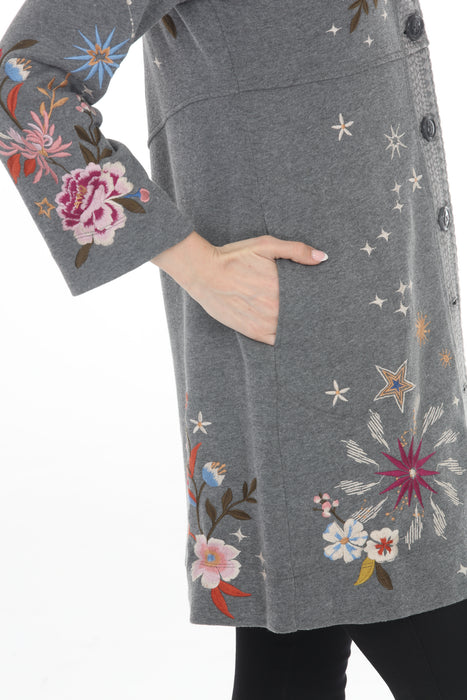 Johnny Was JWLA Grey Celestin French Terry Military Jacket J46622-8