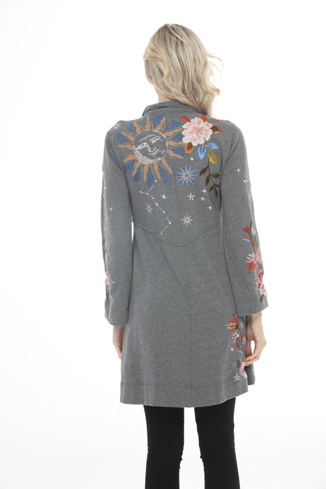 Johnny Was JWLA Grey Celestin French Terry Military Jacket J46622-8