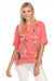 Johnny Was JWLA Style J15823 Coral Pink Maisie Embroidered Easy V-Neck Top Boho Chic