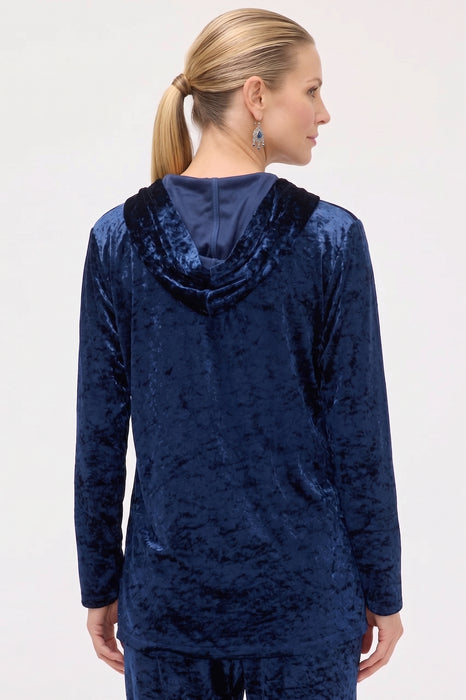 Johnny Was JWLA Crushed Velvet Pull On Hoodie J27925-O