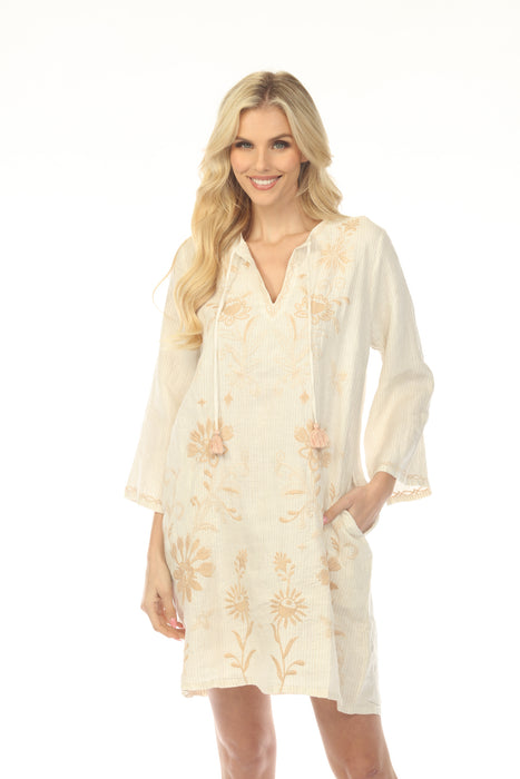 Johnny Was JWLA Beige Danika Kimono Sleeve Relaxed Dress J36925-3