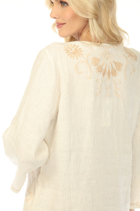 Johnny Was JWLA Beige Danika Kimono Sleeve Relaxed Dress J36925-3