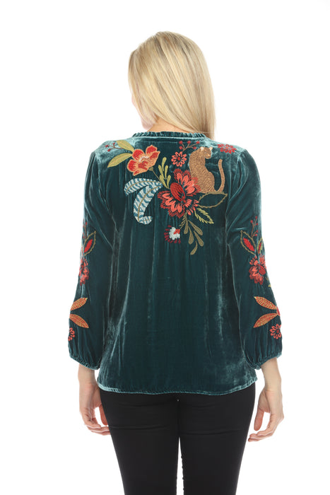 Johnny Was JWLA Isabella Velvet Field Blouse Boho Chic J10923