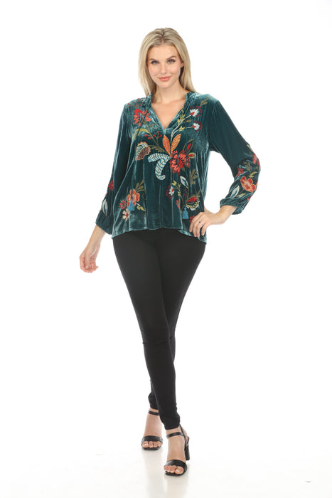 Johnny Was JWLA Isabella Velvet Field Blouse Boho Chic J10923