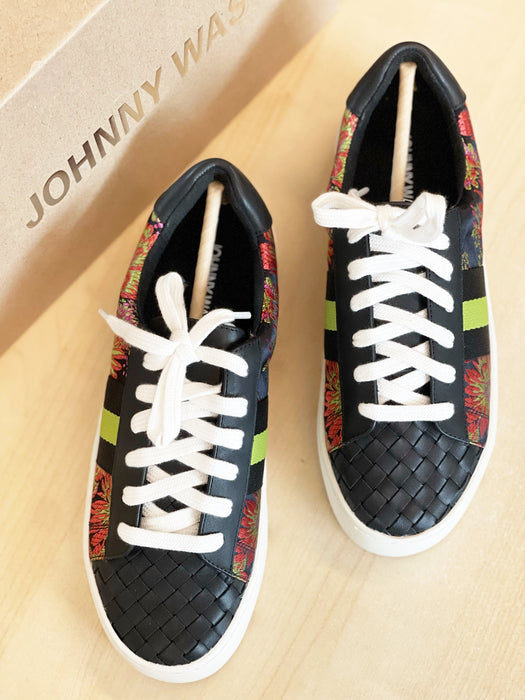Johnny Was JWLA Downtown Jacquard Floral Lace-Up Sneaker Boho Chic JWS15123