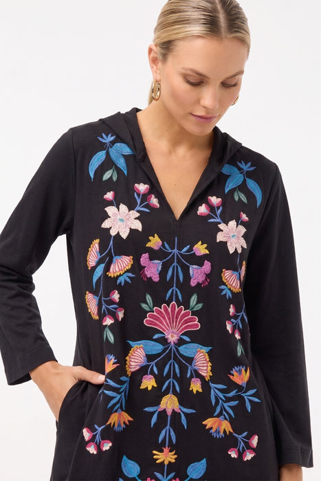 Johnny Was JWLA Black Elizabeth Beach Hoodie Dress J30925-E
