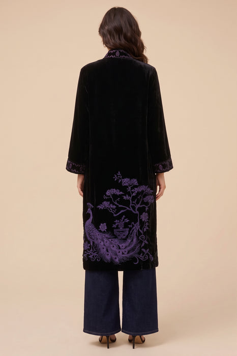 Johnny Was JWLA Embroidered Molly Long Velvet Kimono Coat J44525-O*